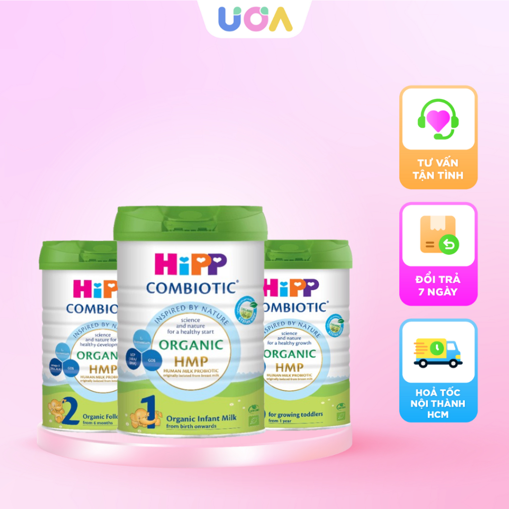 Sữa công thức Hipp Organic Combiotic số 1, 2, 3 lon 800g cho bé