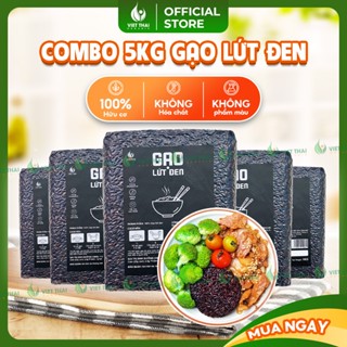[Combo 5Kg Siêu Rẻ] Gạo Lứt Đen Việt Thái Organic, Gạo Sạch Tự Nhiên Dẻo Mềm Siêu Ngon
