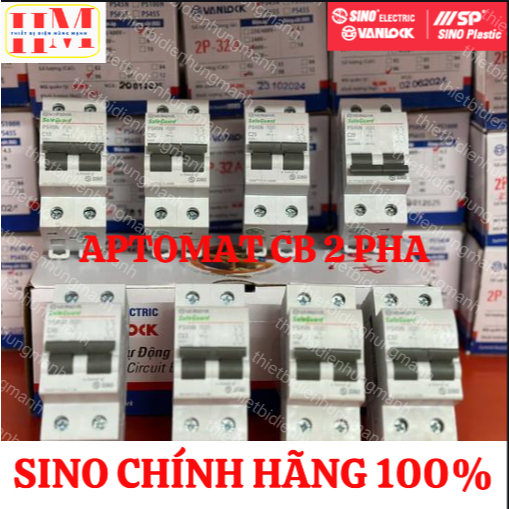 CHÍNH HÃNG SINO - Cầu dao Aptomat CB 2P 2 cực 2 tép Sino 10A 16A 20A 25A 32A 40A 50A 63A