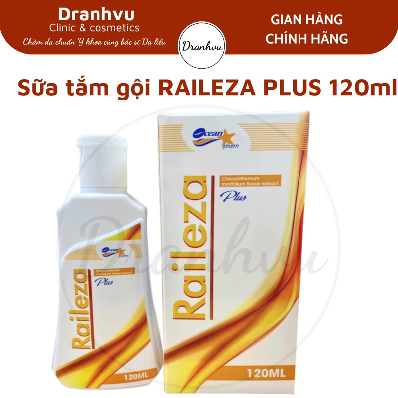 [Hàng công ty - Combo 3 lọ] Raileza Plus 120ml - Sữa tắm gội cho da ghẻ, chấy, KST