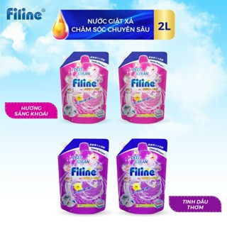 Com bo 04 túi nước giặt xả cao cấp Filine 2L siêu sạch, không hóa chất, không hại da tay