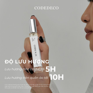 Tinh dầu thơm nam CODEDECO CODE N.21 10ml dạng xịt - Phóng khoáng, Nam tính, Cuốn hút