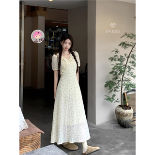 Váy hoa nhí dáng dài cổ bèo tiểu thư  xixeoshop- V358