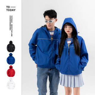Áo Khoác DÙ Oversize UNISEX TOTODAY Refective Line, Chất Liệu 2 Lớp Dày Dặn Chống Nắng Trượt Nước U1AKD01302