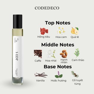 Tinh dầu thơm CODEDECO S EDP 10ml dạng lăn - Cuốn hút, Hấp dẫn, Cá tính