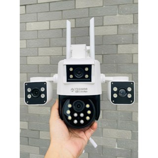 [Mẫu 2025] Camera YOOSEE ngoài trời 4 mắt (3 mắt xoay được) 3 màn hình tích hợp 46 LED độ phân giải 24MPx siêu nét