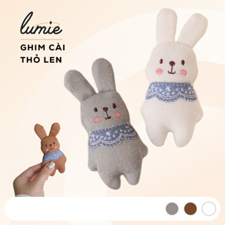 Ghim Cài Thỏ Len Nhồi Bông Mềm Xinh Xắn Charm Trang Trí Túi Xách Balo Quần Áo Vintage Cottagecore