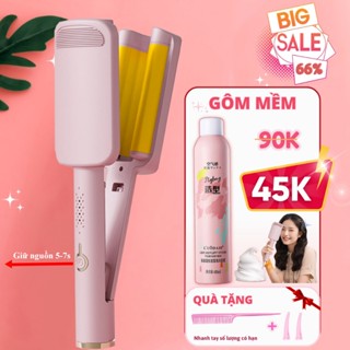 Máy Uốn Tóc Xoăn Sóng Nước Hippie 32mm Chất Liệu Gốm Sứ Ceramic Cao Cấp, Máy Làm Xoăn Sóng Nước Chỉnh Nhiệt