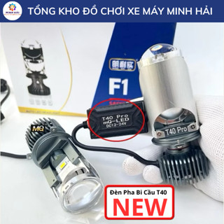 Đèn Pha Bi Cầu T40 Tặng kèm hậu audi, DC 12-24V Chân H4 Lắp Cho Ô Tô Xe Máy
