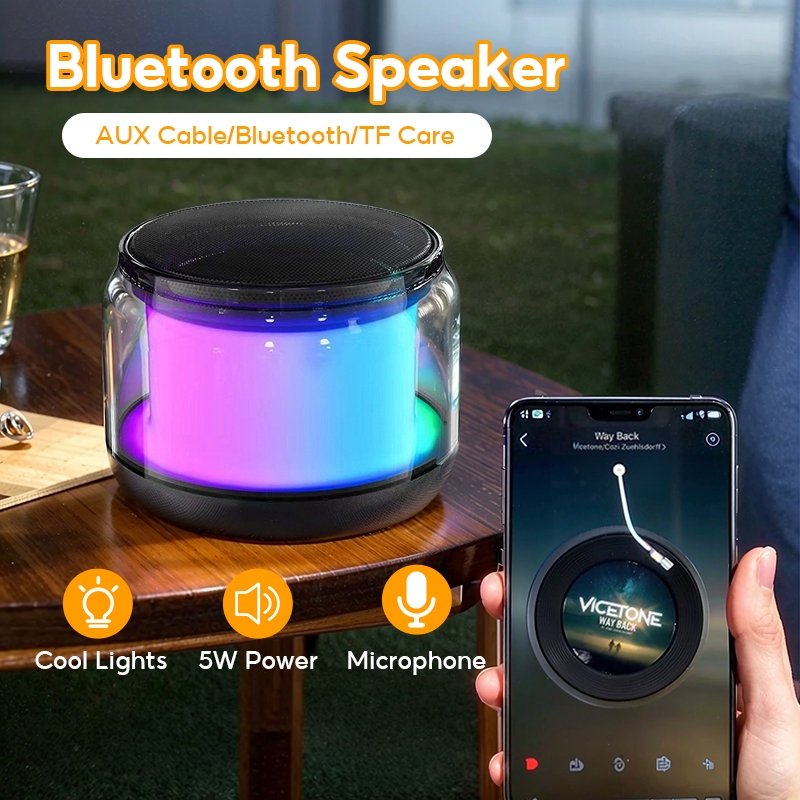 Loa Bluetooth S300 Nhỏ Gọn Âm Thanh Hay Cầm Tay Dòng Loa Mini Pin Trâu ,Hỗ Trợ Thẻ Nhớ, Đèn Led RGB