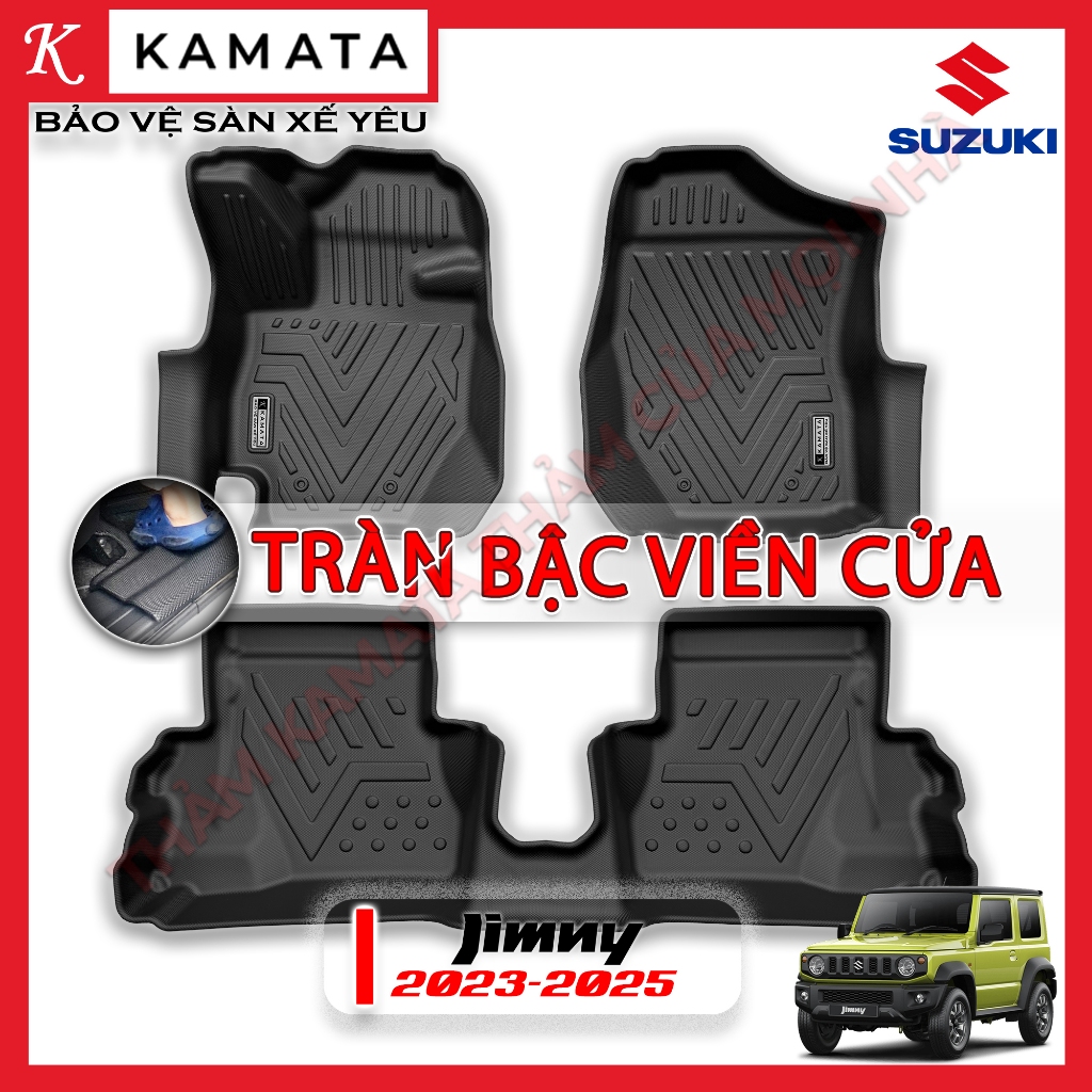 Thảm lót sàn ô tô 5d Suzuki Jimny 2023 - 2026 TPE/TPV nguyên khối tràn viền (1 bộ 3 tấm) KAMATA
