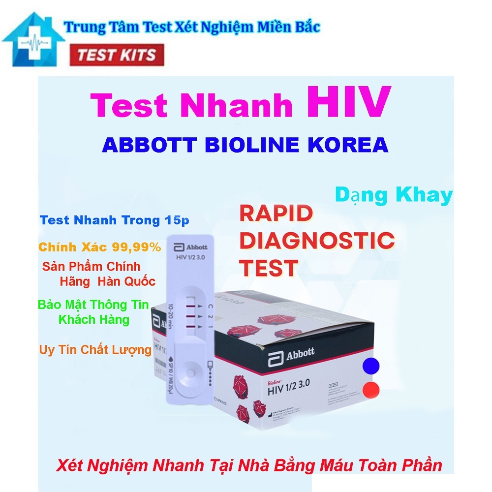 Test Chẩn Đoán Nhanh HIV 1/2 ABBOTT BIOLINE Hàn Quốc