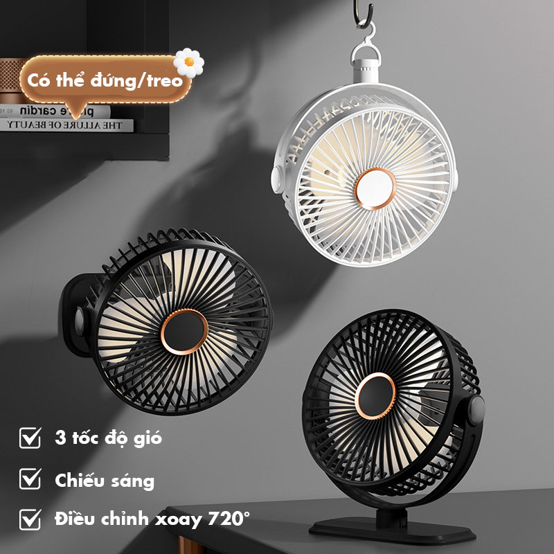 Quạt Mini Để Bàn Bamboo, Quạt Tích Điện Để Bàn 3 Tốc Độ Gió Có Thể Để Bàn, Treo Nôi Cho Bé | BigBuy360 - bigbuy360.vn
