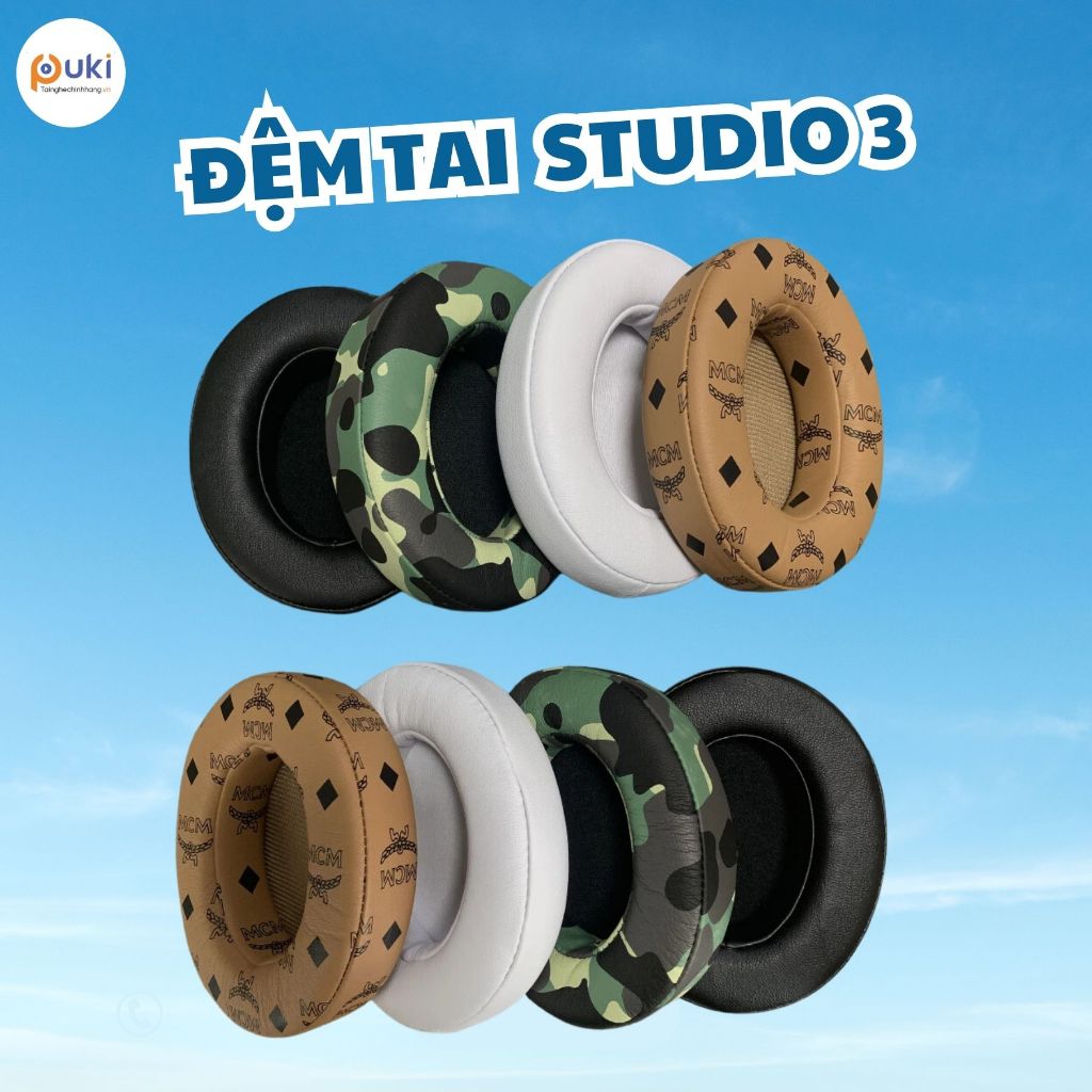 Cặp mút đệm tai Bít Stu điô 3 / Pad da cao cấp/ đệm tai B.E.A.T
