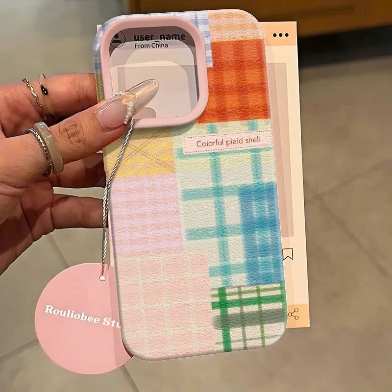 Ốp Lưng Iphone Họa Tiết Ô Vuông Nhiều Màu Sắc, Ốp Lưng Iphone Xu Hướng Mùa Hè.
