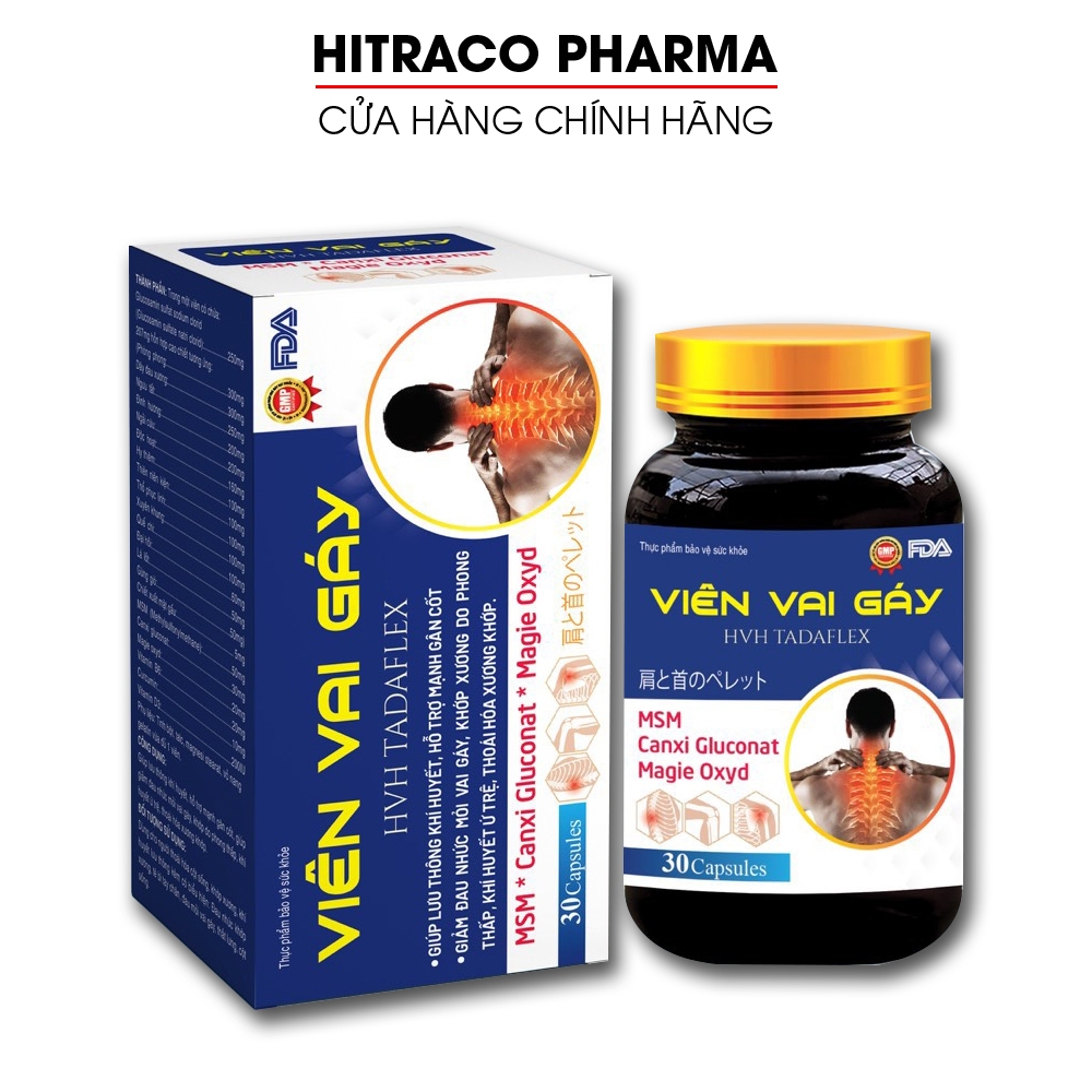 Viên Vai Gáy TadaFlex giúp giảm đau nhức mỏi vai gáy, xương khớp, tê bì chân tay - 30 viên