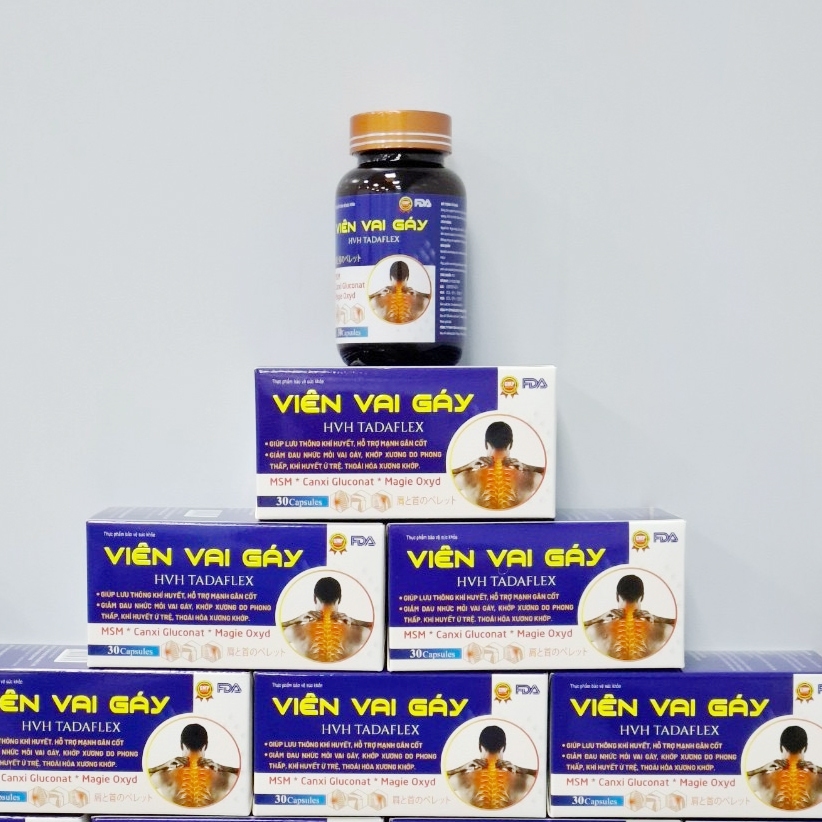 Viên Vai Gáy TadaFlex giúp giảm đau nhức mỏi vai gáy, xương khớp, tê bì chân tay - 30 viên