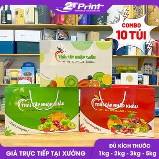  Combo 10 Túi Giấy Đựng Hoa Quả Trái Cây Nhập Nhẩu Size 1kg 2kg 3kg 4kg 5kg Cao Cấp Đủ Màu 