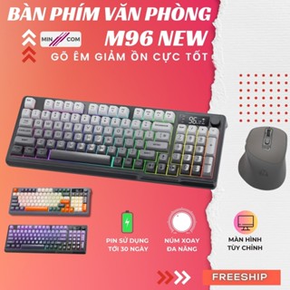 Bàn Phím Không Dây Mincom Có Màn Hình Ziyoulang M96 Led 7 Màu, Gõ Êm Giảm Ồn, Núm Xoay Media