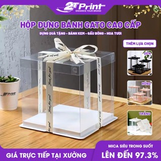 Hộp Mica Trong Suốt Đựng Bánh Kem, Bánh Gato Sinh Nhật, Hoa, Gấu Bông, Quà Tặng (Không Kèm Ruy Băng)