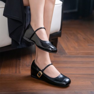 Giày búp bê độn đế(giấu đế) tôn dáng, chất da thật êm mềm, ôm chân - Đế cao su chống trơn trượt