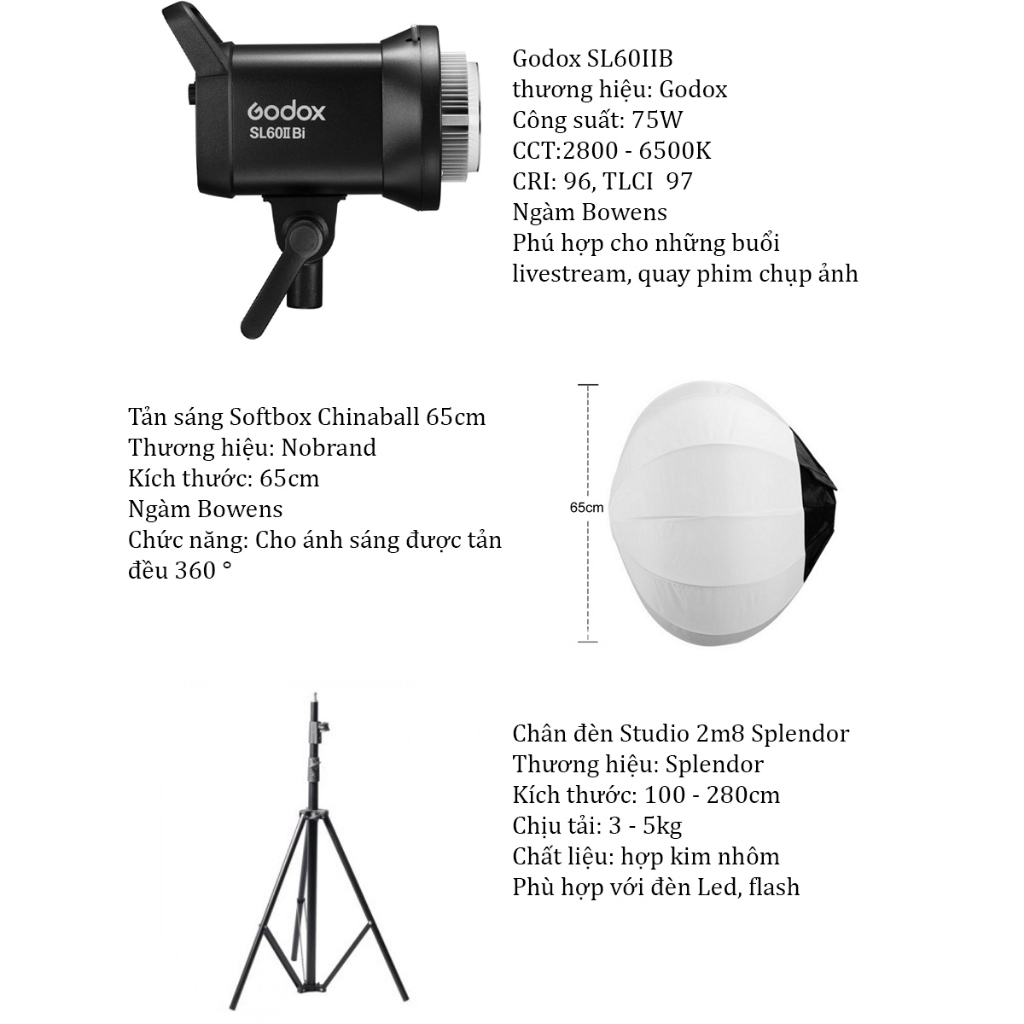 Đèn LED Godox SL60W Công suất 60w | chính hãng - SL60II B 5
