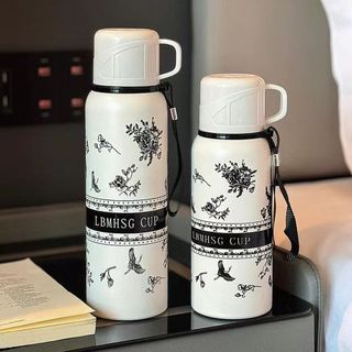  Bình Giữ Nhiệt Inox 316 Hoạ Tiết Hoa Dung Tích 600- 800ml Bình Nước giữ Nhiệt Có Bộ Lọc Trà Kèm Cốc Uống Tiện Lợi 