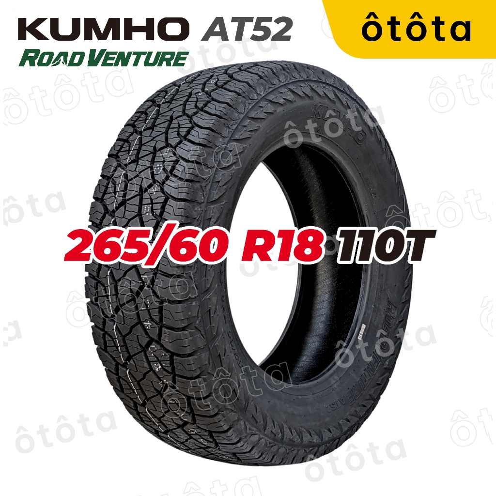 Lốp ô tô Kumho Road Venture AT52 – 265/60 R18 110T – Chính Hãng BH 5 năm (265/60R18, 265 60 R18)