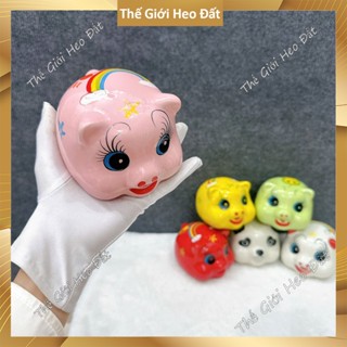 Heo đất mini lỗ tròn men sứ cute, lợn tiết kiệm size nhỏ dễ thương trái bơ, gấu trúc, dâu