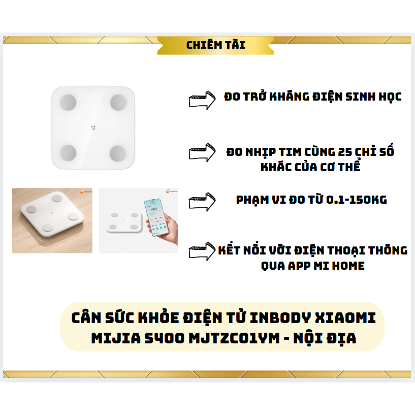 Cân sức khỏe điện tử Inbody Xiaomi Mijia S400 MJTZC01YM - nội địa
