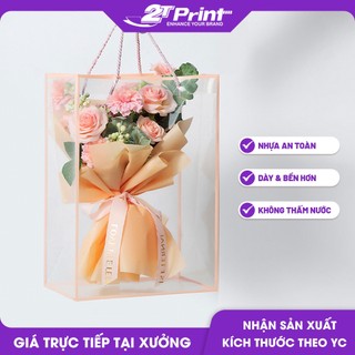 Túi Nhựa Trong Suốt Đựng Quà Có Quai Xách, Đựng Hoa, Gấu, Chất Liệu PVC Cao Cấp, Dày Dặn, Không Thấm Nước