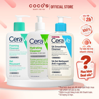 Sữa Rửa Mặt CeraVe  Smoothing,Hydrating Cleanser  236ml Cho Da Dầu, Da Mụn và Da Khô!