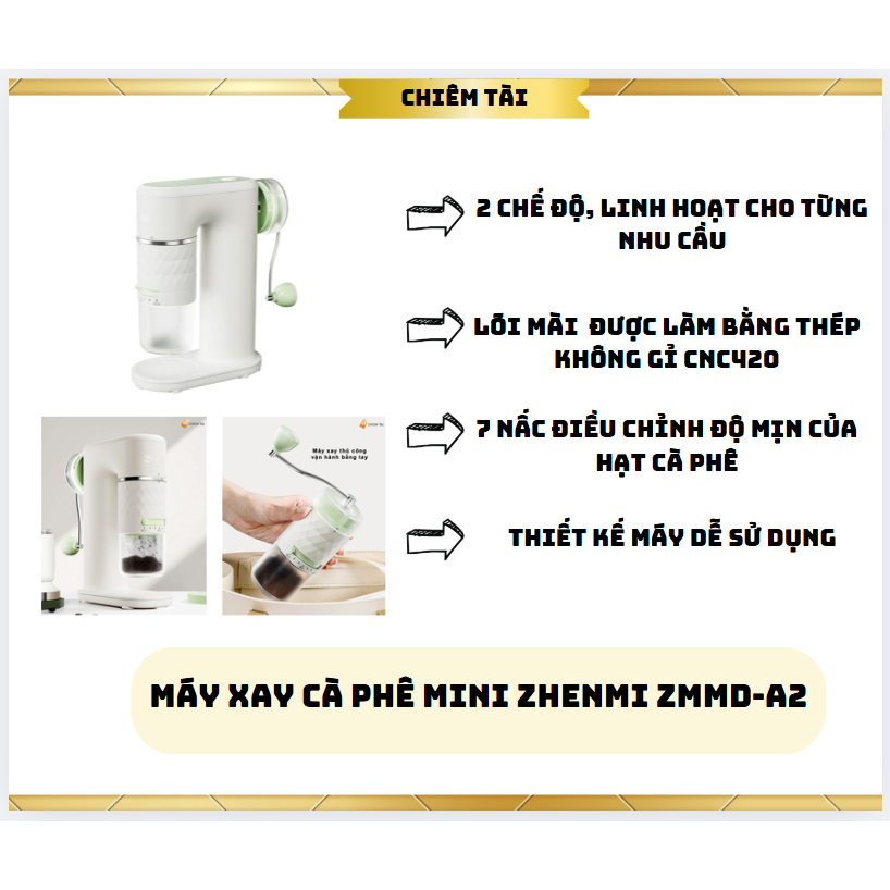 Máy xay cà phê mini Zhenmi ZMMD-A2