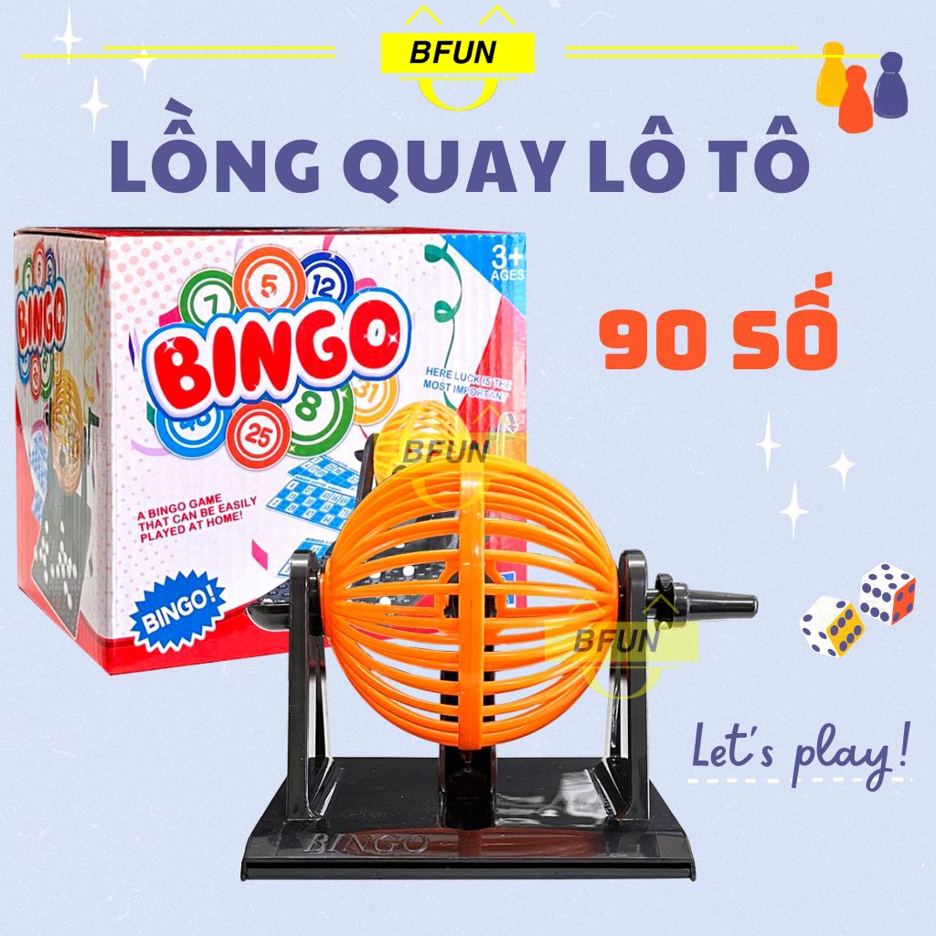 Cờ Lô Tô 90 Số BINGO HỘP ĐỎ - Lồng Quay Lô Tô Nhựa,Lồng Quay Xổ Số Loto - Đồ Chơi Giải Trí BFUN