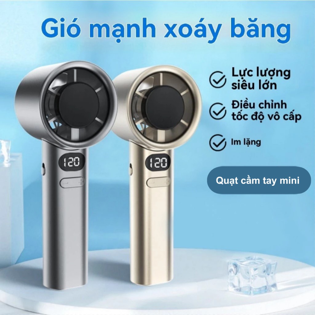 Quạt Cầm Tay Mini Cao Cấp – Gió Mạnh 120 Cấp, Màn Hình LCD, Pin Sạc Lớn, Thiết Kế Hiện Đại, Tiện Lợi Mang Theo | BigBuy360 - bigbuy360.vn