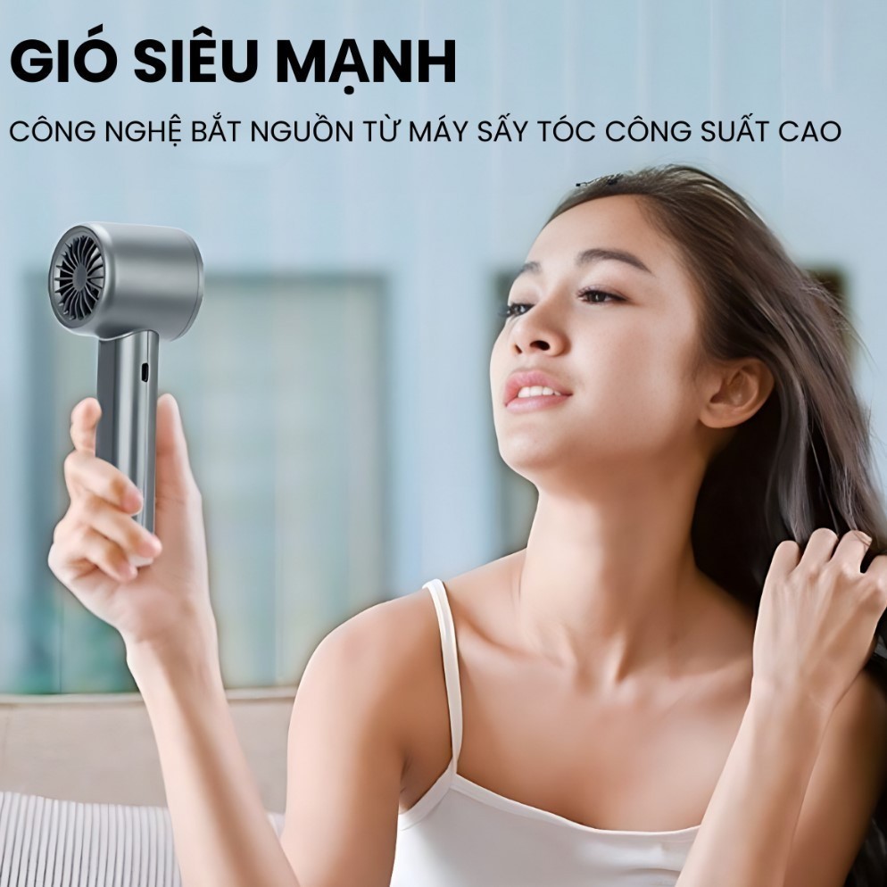 Quạt Cầm Tay Mini Cao Cấp – Gió Mạnh 120 Cấp, Màn Hình LCD, Pin Sạc Lớn, Thiết Kế Hiện Đại, Tiện Lợi Mang Theo | BigBuy360 - bigbuy360.vn