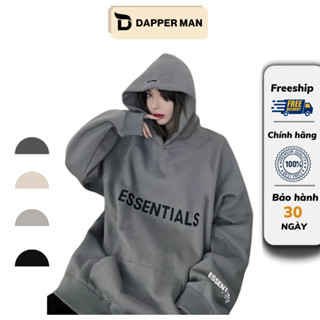 Áo Khoác Hoodie Essentials  Nam Nữ, Form Rộng Unisex Chất Nỉ Bông Dày Màu Xám HDAS 908