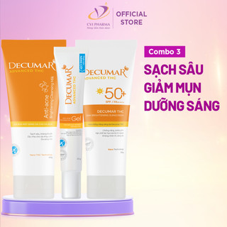  Combo gel mụn THC nghệ trắng kem chống chắng và sữa rửa mặt Decumar - THC03 DSM02 THC01 