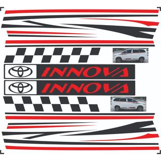 Tem Dán Sườn Xe Innova trắng đỏ , bao hành 2 năm VIP