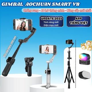  Gimbal chống rung 3 trục chính hãng AOCHUAN Smart V8 Gimbo điện thoại 360 cải tiến 2025 