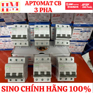 SINO CHÍNH HÃNG - Cầu dao Aptomat MCB CB 3P 3 cực 3 tép Sino 16A 20A 25A 32A 40A 50A 63A