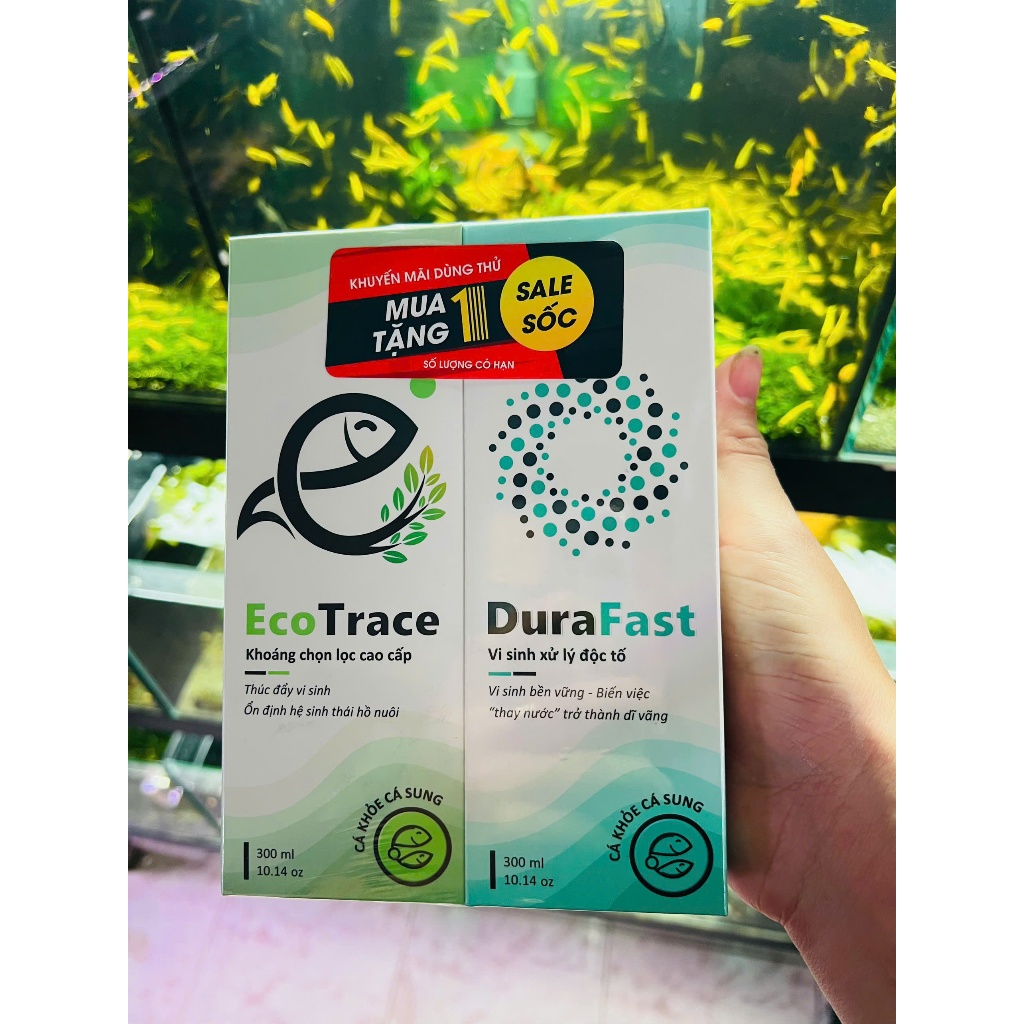 Combo Vi Sinh DuraFast + Khoáng  EcoTrace xử lý độc tố, không cần phải thay nước thường xuyên