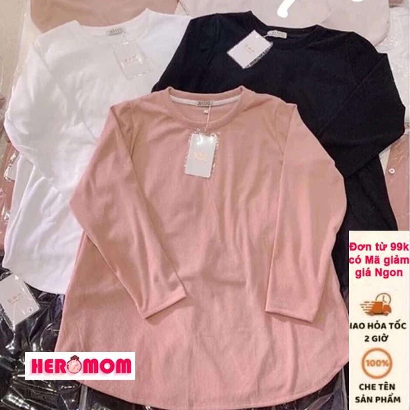 Áo bà bầu dài tay thu đông chất dạ tăm dày dặn ABda Heromom Store