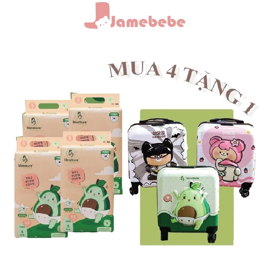 (TẶNG VALI 250K) Bỉm/ tã quần/tã dán BB Nature Hàn Quốc sợ tre mỏng, mềm mịn dành cho bé đủ size NB-