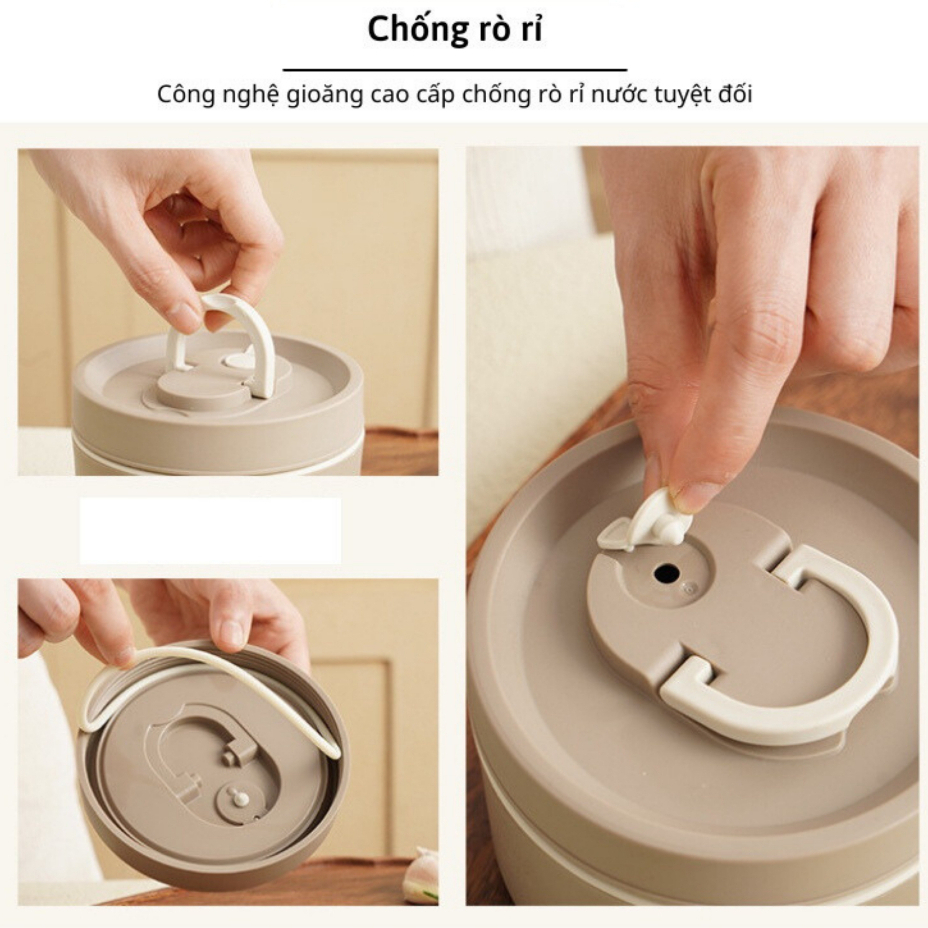 Hộp Đựng Cơm Túi Đựng Cơm Trưa Giữ Nhiệt Văn Phòng Cách Nhiệt, Combo 3 Ngăn Đựng Thức Ăn 2 Lớp Bằng Thép Không Gỉ 304 | BigBuy360 - bigbuy360.vn