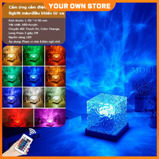 FREESHIPĐèn ngủ gợn nước Ánh sáng cực quang Đèn bầu không khí USB Đèn trang trí Đèn pha lê 16 màu LED Quà tặng