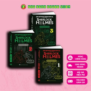 Sách - Combo Sherlock Holmes Bản Dịch Đầy Đủ 4 tiểu thuyết và 56 truyện ngắn Trọn Bộ 3 Tập Bìa Cứng Ép Kim Mỹ Thuật