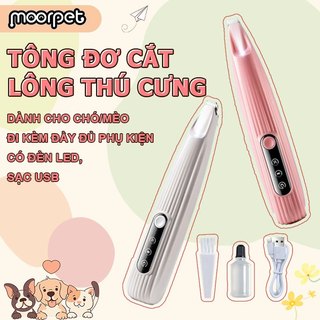Máy tông đơ cắt lông thú cưng LED MOORPET, máy cắt lông chó/mèo sạc lại, đi kèm đầy đủ phụ kiện.