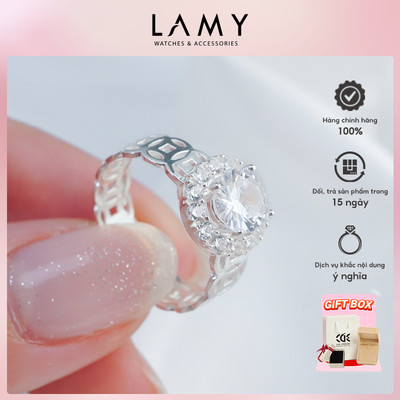 Nhẫn bạc LAMY Kim tiền Coin-Embedded  Ring Silver 8234 - Nhẫn bạc ta cao cấp