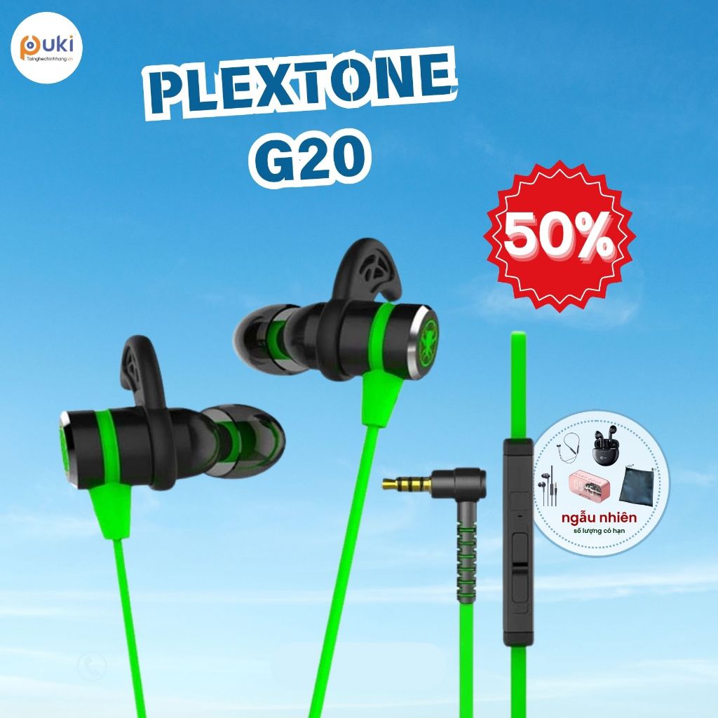 [Mã ELHACE giảm 4% đơn 300K] Tai Nghe Gmaing Plextone G20 - Tai nghe gaming nhét tai jack 3.5 | Hàng